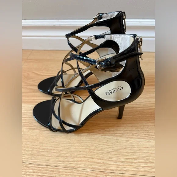 Michael Kors Glossy Black Strappy Heels real leather - Picture 3 of 8